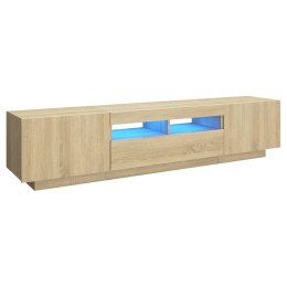 SZAFKA TV Z OŚWIETLENIEM LED KOLOR DĄB SONOMA 180X35X40CM