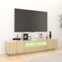 SZAFKA TV Z OŚWIETLENIEM LED KOLOR DĄB SONOMA 180X35X40CM