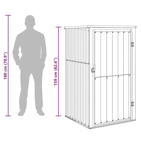 SZOPA OGRODOWA ANTRACYTOWA 88X89X161CM STAL GALWANIZOWANA
