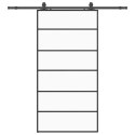 VidaXL Drzwi przesuwne z zestawem okuć czarne 102x205 cm ESG szkło