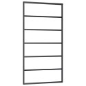 VidaXL Drzwi przesuwne z zestawem okuć czarne 102x205 cm ESG szkło
