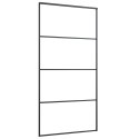 VidaXL Drzwi przesuwne z zestawem okuć czarne 102,5x205 cm ESG szkło