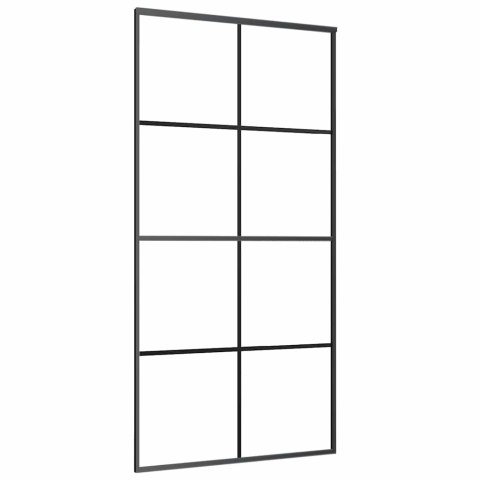 DRZWI PRZESUWNE Z ZESTAWEM OKUĆ CZARNE 102,5X205CM ESG SZKŁO