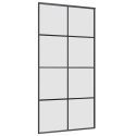 VidaXL Drzwi przesuwne z zestawem okuć czarne 102,5x205 cm ESG szkło