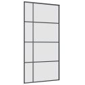 VidaXL Drzwi przesuwne z zestawem okuć czarne 102,5x205 cm ESG szkło
