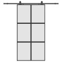 VidaXL Drzwi przesuwne z zestawem okuć czarne 102,5x205 cm