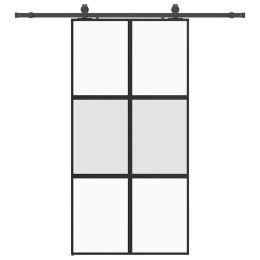 VidaXL Drzwi przesuwne z zestawem okuć czarne 102,5x205 cm