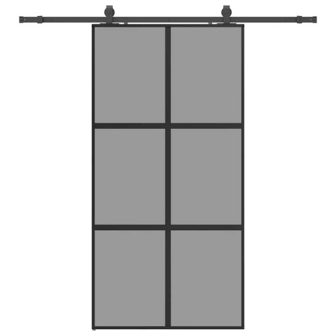VidaXL Drzwi przesuwne z zestawem okuć czarne 102,5x205 cm