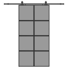 VidaXL Drzwi przesuwne z zestawem okuć czarne 102,5x205 cm