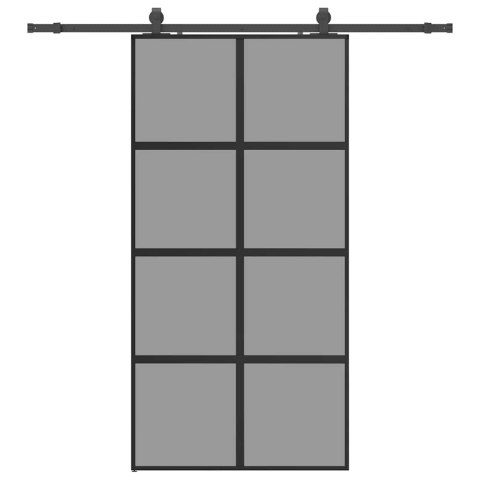 VidaXL Drzwi przesuwne z zestawem okuć czarne 102,5x205 cm