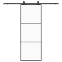 VidaXL Drzwi przesuwne z zestawem okuć czarne 76x205 cm ESG szkło