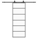 VidaXL Drzwi przesuwne z zestawem okuć czarne 76x205 cm ESG szkło