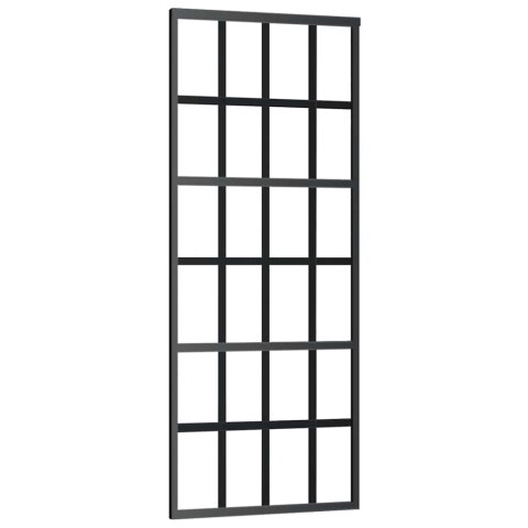 VidaXL Drzwi przesuwne z zestawem okuć czarne 76x205 cm ESG szkło
