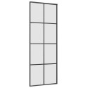 VidaXL Drzwi przesuwne z zestawem okuć czarne 76x205 cm ESG szkło