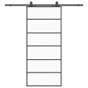 VidaXL Drzwi przesuwne z zestawem okuć czarne 90x205 cm ESG szkło