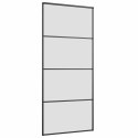 VidaXL Drzwi przesuwne z zestawem okuć czarne 90x205 cm ESG szkło