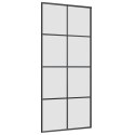 VidaXL Drzwi przesuwne z zestawem okuć czarne 90x205 cm ESG szkło