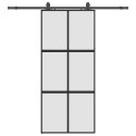 VidaXL Drzwi przesuwne z zestawem okuć czarne 90x205 cm