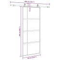VidaXL Drzwi przesuwne z zestawem okuć czarne 90x205cm szkło hartowane