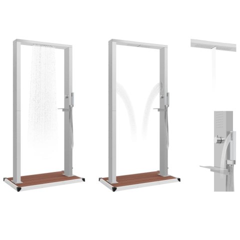 VidaXL Prysznic ogrodowy z podstawą, WPC i stal nierdzewna