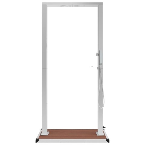 VidaXL Prysznic ogrodowy z podstawą, WPC i stal nierdzewna