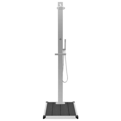 VidaXL Prysznic ogrodowy z podstawą, WPC, stal nierdzewna