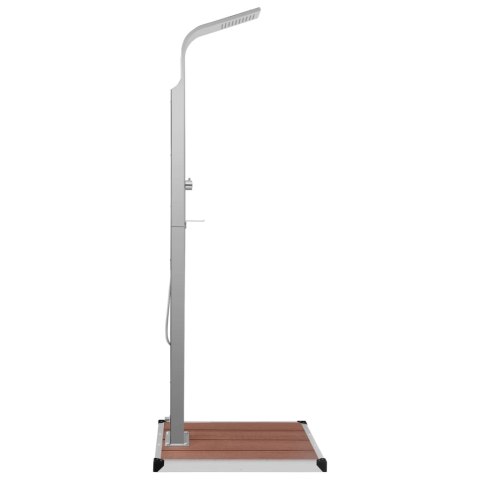 VidaXL Prysznic ogrodowy z podstawą, WPC, stal nierdzewna