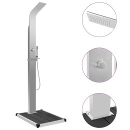 VidaXL Prysznic ogrodowy z podstawą, WPC, stal nierdzewna