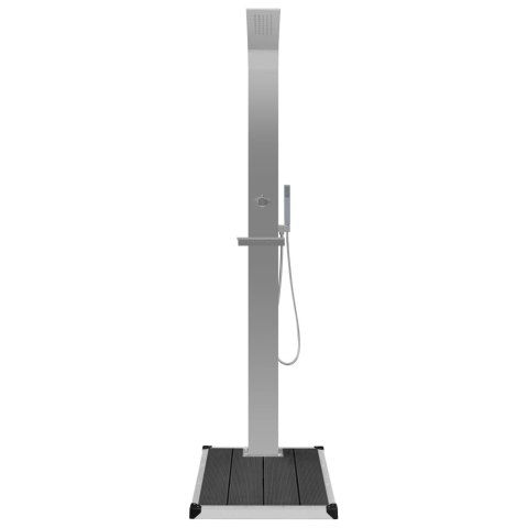 VidaXL Prysznic ogrodowy z podstawą, WPC, stal nierdzewna