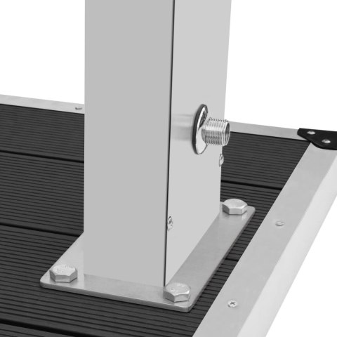 VidaXL Prysznic ogrodowy z podstawą, WPC, stal nierdzewna