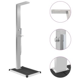 VidaXL Prysznic ogrodowy z podstawą, WPC, stal nierdzewna