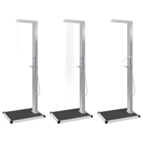 VidaXL Prysznic ogrodowy z podstawą, WPC, stal nierdzewna