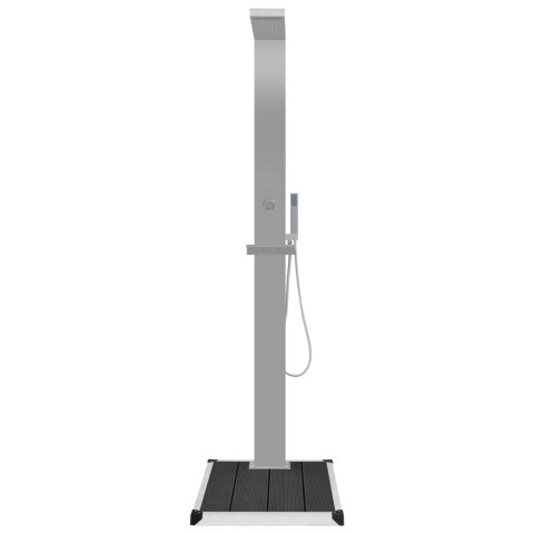 VidaXL Prysznic ogrodowy z podstawą, WPC, stal nierdzewna