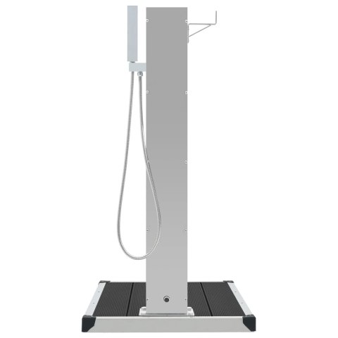 VidaXL Prysznic ogrodowy z podstawą, WPC, stal nierdzewna