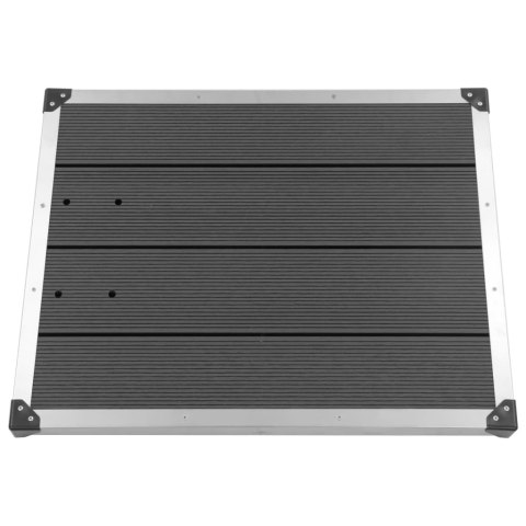 VidaXL Prysznic ogrodowy z szarą podstawą, 225 cm, stal nierdzewna