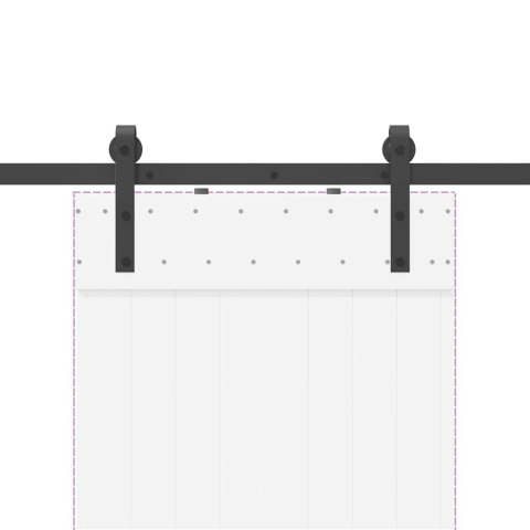 SYSTEM DO MONTAŻU DRZWI PRZESUWNYCH 213,5CM STAL CZARNY