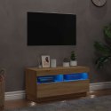 SZAFKA TV Z OŚWIETLENIEM LED DĄB SONOMA 80X35X40CM