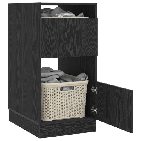 SZAFKA DO PRANIA Z PRZECHOWYWANIEM CZARNY DĄB 50X 68X 102CM