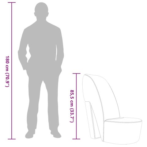 VidaXL Fotel w kształcie buta na obcasie, złoty, sztuczna skóra