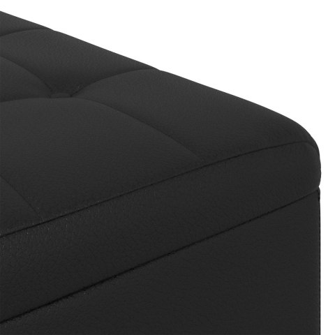 VidaXL Otoman z miejscem na przechowywanie Czarny Skóra syntetyczna