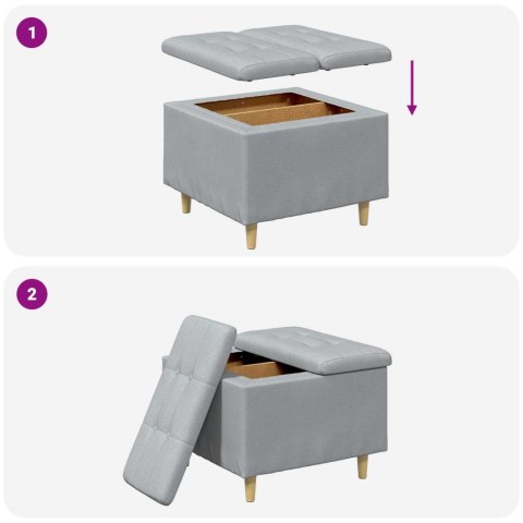 VidaXL Otoman z miejscem na przechowywanie Jasnoszary tkanina