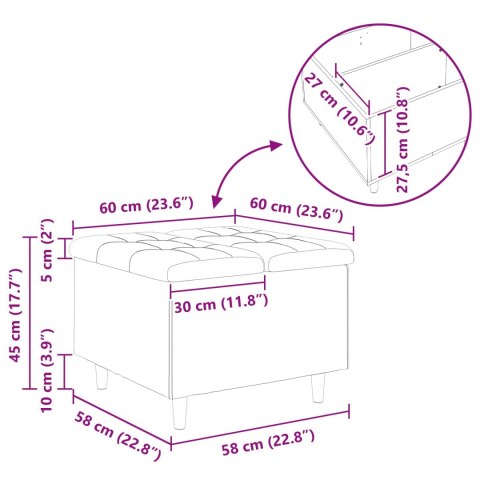 VidaXL Otoman z miejscem na przechowywanie z poduszką Różowy Aksamit