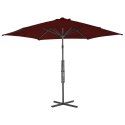 VidaXL Parasol ogrodowy na stalowym słupku, bordowy, 300x230 cm