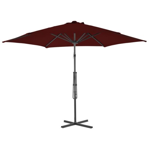 VidaXL Parasol ogrodowy na stalowym słupku, bordowy, 300x230 cm