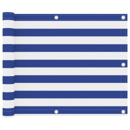 VidaXL Parawan balkonowy, biało-niebieski, 75x600 cm, tkanina Oxford