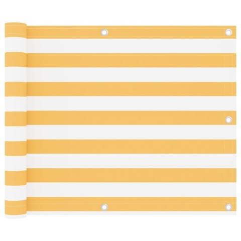VidaXL Parawan balkonowy, biało-żółty, 75x300 cm, tkanina Oxford
