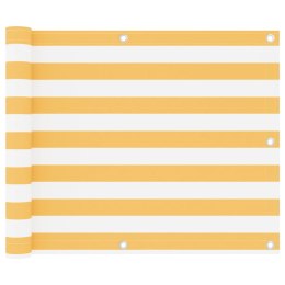 VidaXL Parawan balkonowy, biało-żółty, 75x500 cm, tkanina Oxford