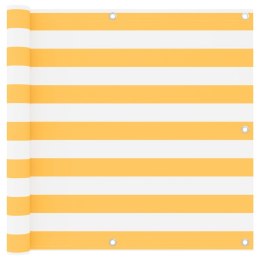 VidaXL Parawan balkonowy, biało-żółty, 90x400 cm, tkanina Oxford