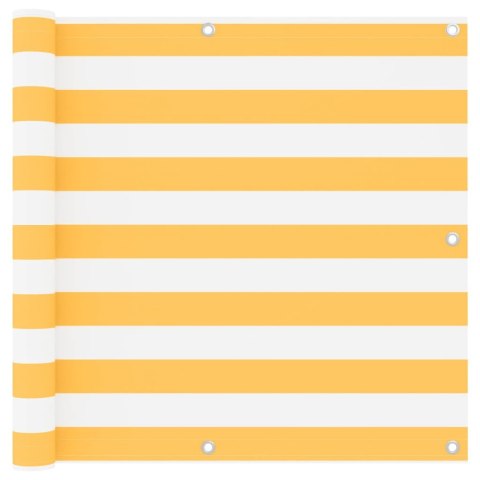 VidaXL Parawan balkonowy, biało-żółty, 90x400 cm, tkanina Oxford