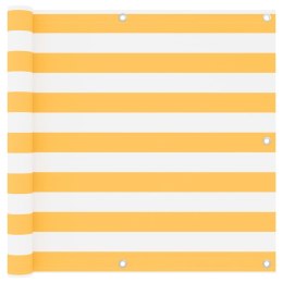 VidaXL Parawan balkonowy, biało-żółty, 90x500 cm, tkanina Oxford